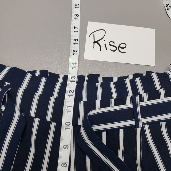 Ci sono navy blue and white striped ankle pants women's size medium - Picture 12 of 14